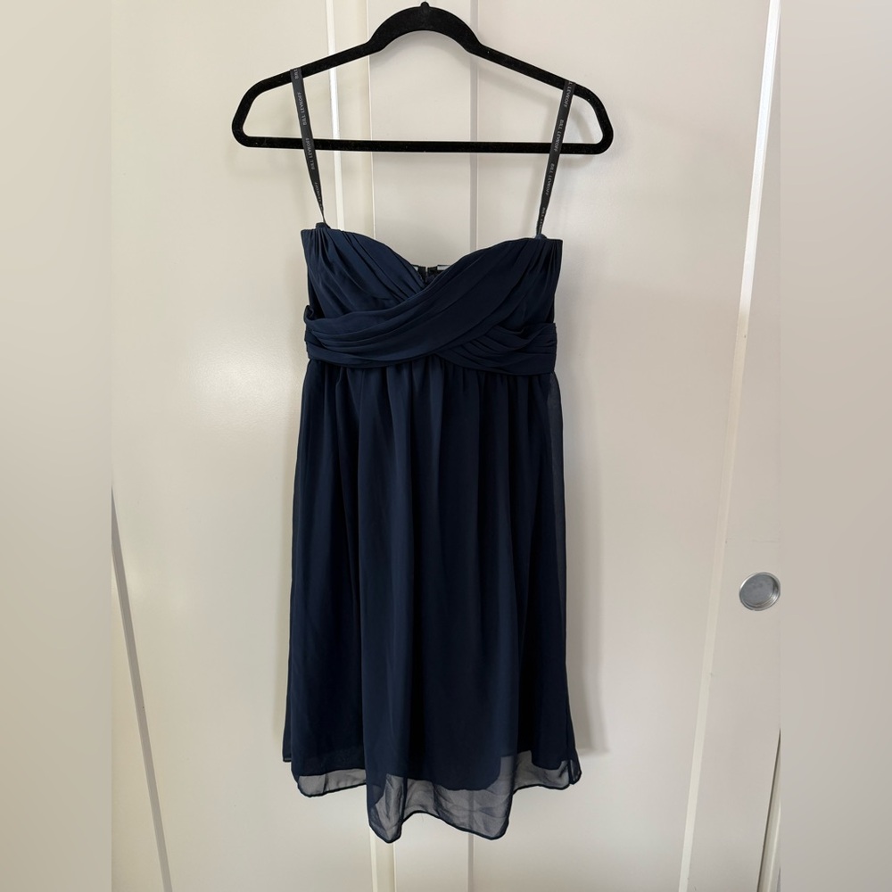 Navy Strapless Bridemaids Dress